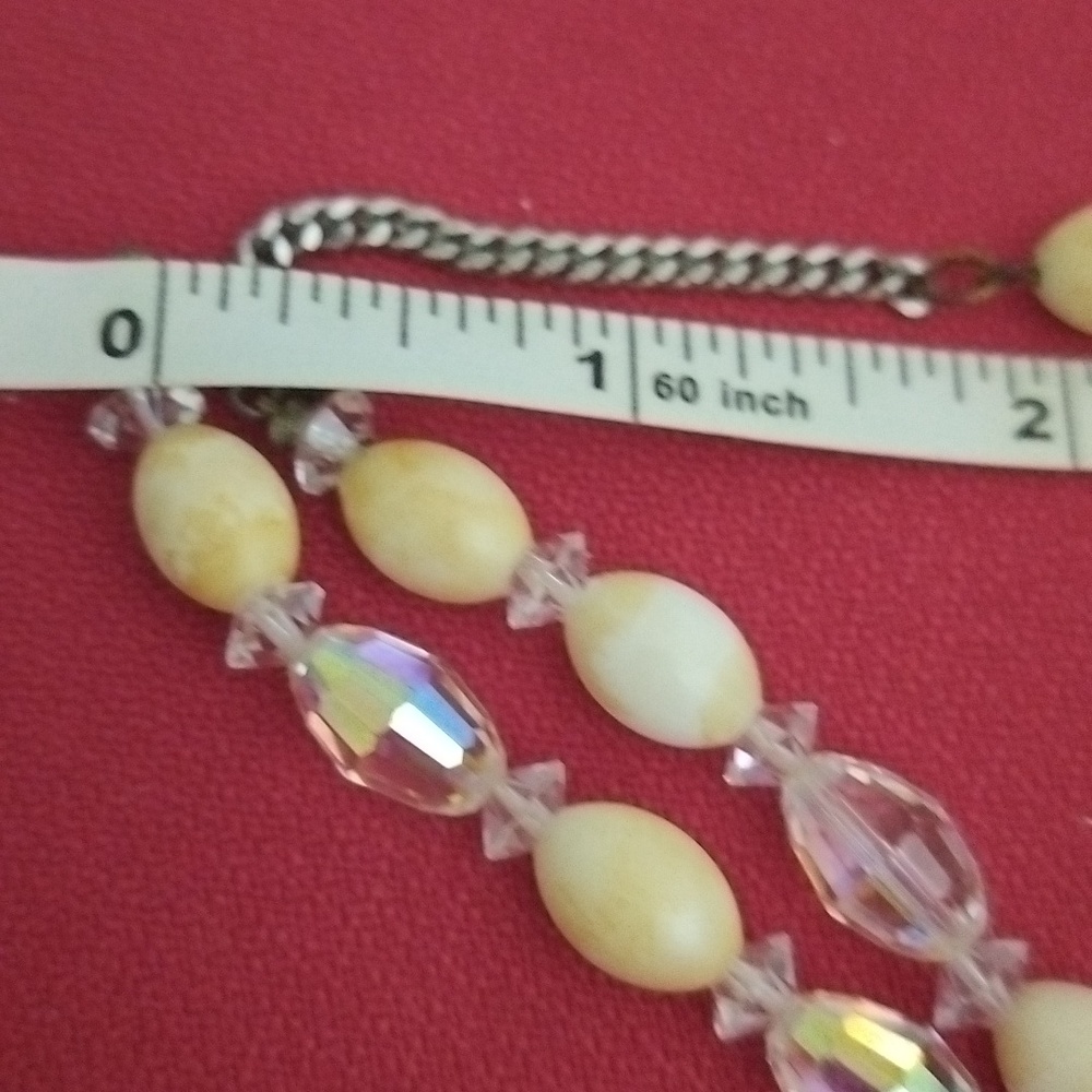 Vtg 2 Strand AB Crystal and Faux Pearl Choker - Picture 7 of 8